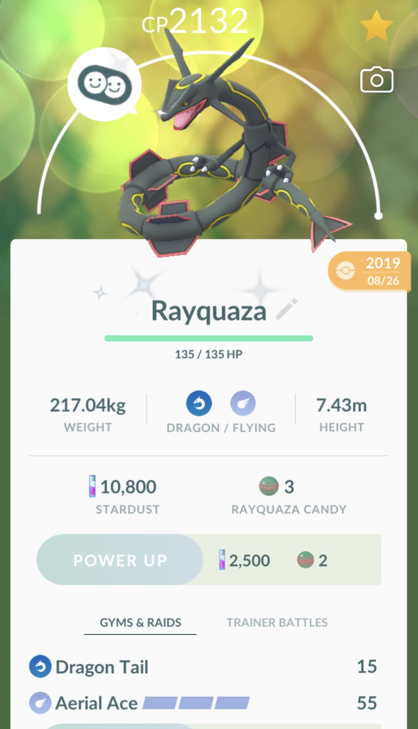 Shiny Rayquaza Registered Pokemon Go
