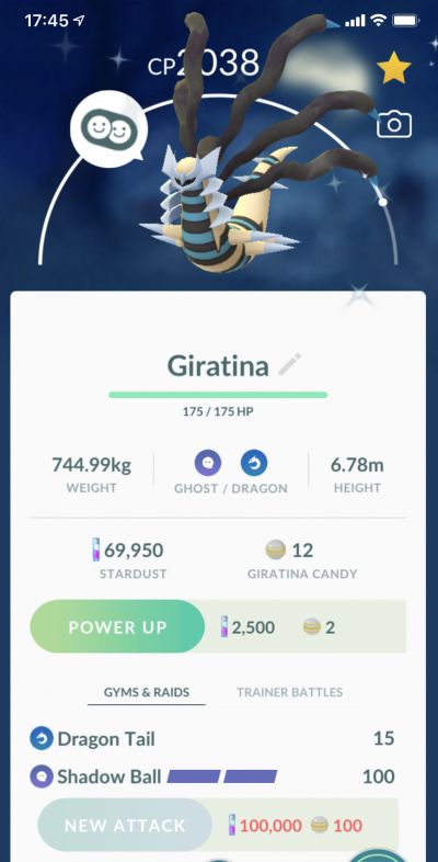 POGO account with shiny Original Giratina - POGO Trading