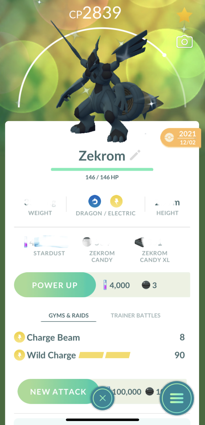 ✓ ZEKROM - Pokémon GO, 🔄️ Instant Trade 30 Days Trade 🍀 LEGENDARY