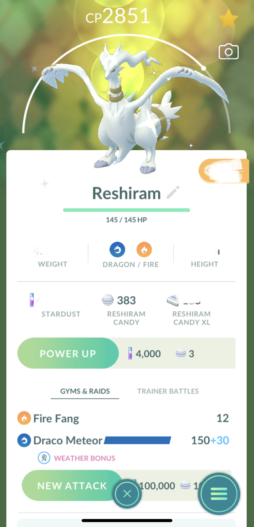 Reshiram  Pokédex